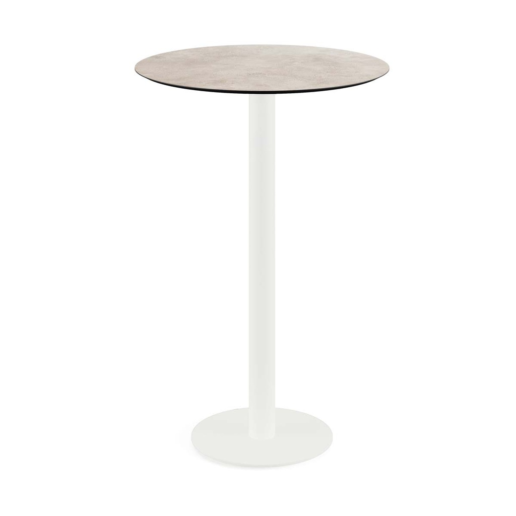 Urban Standing Table White Frame - Moonstone HPL Ø70 cm