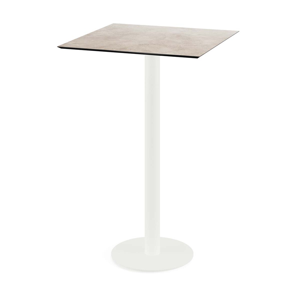 Urban Standing Table White Frame - Moonstone HPL 70x70 cm