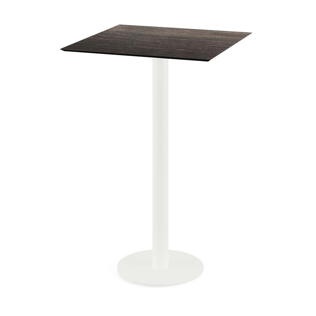 Urban Standing Table White Frame - Riverwashed Wood HPL 70x70 cm