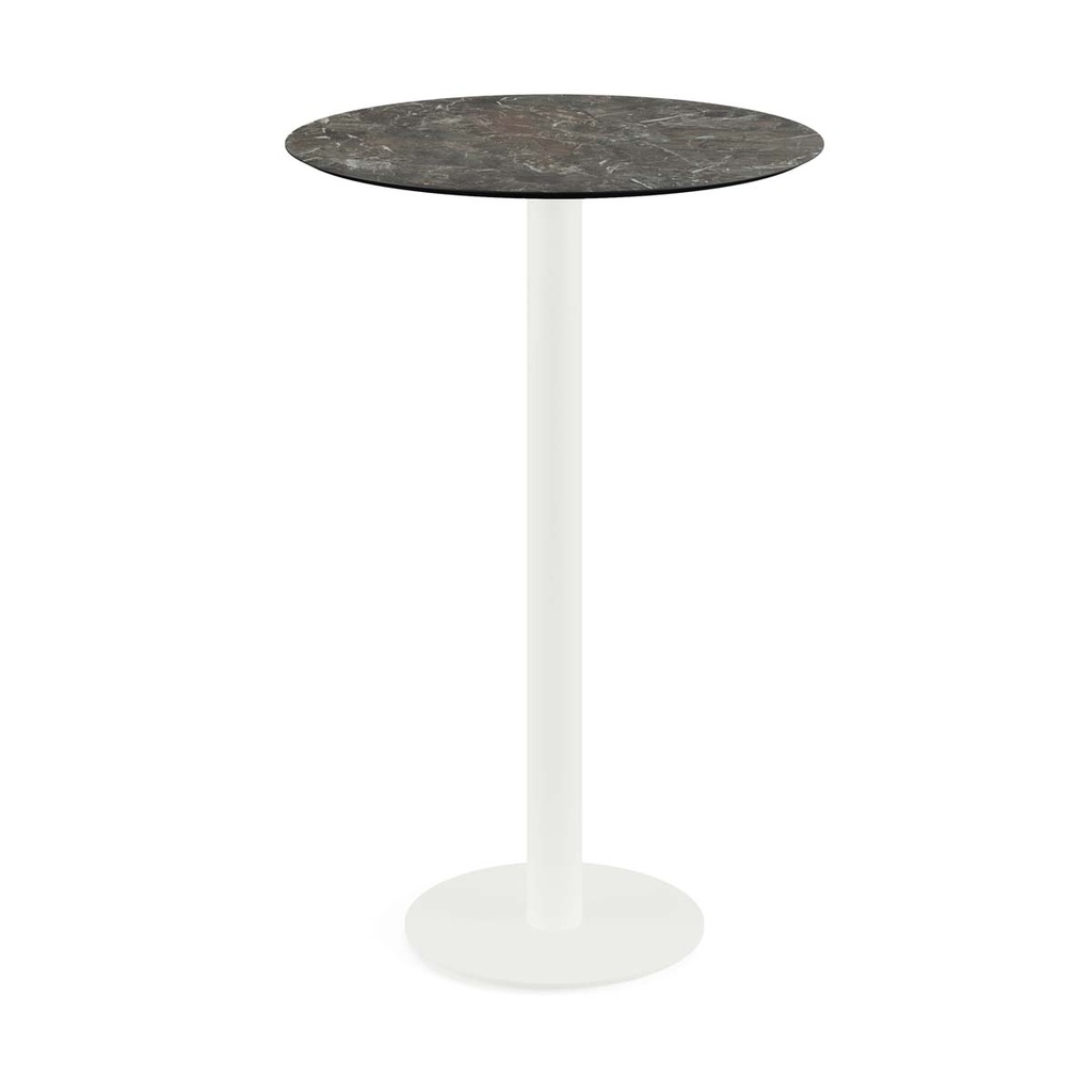 Urban Standing Table White Frame - Galaxy Marble HPL Ø70 cm