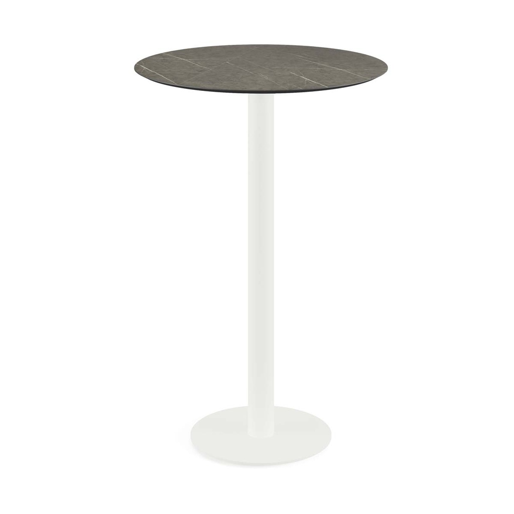 Urban Standing Table White Frame - Midnight Marble HPL Ø70 cm