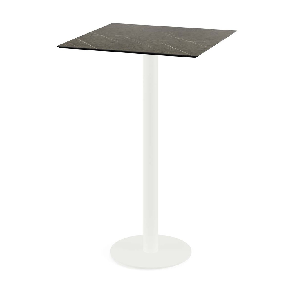Urban Standing Table White Frame - Midnight Marble HPL 70x70 cm