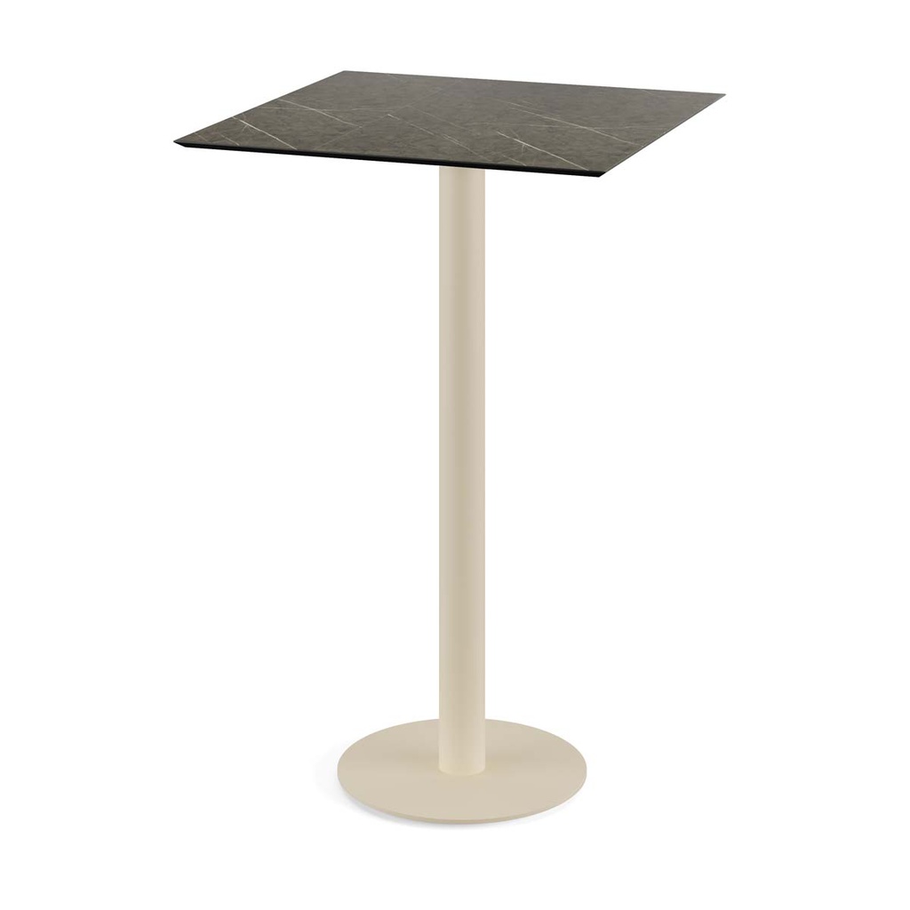 Urban Standing Table Sand Frame - Midnight Marble HPL 70x70 cm