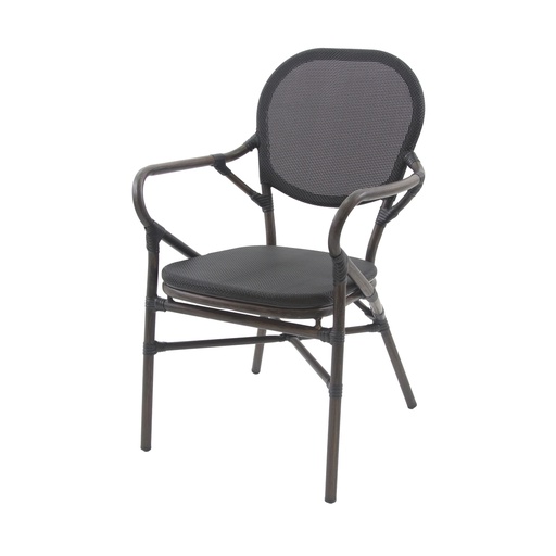 [56311] Tango Bistro Chair - Wengé/Black Mesh