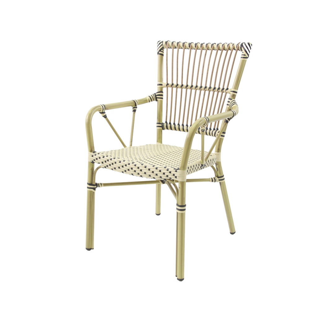 James Rattan Chair - Bamboo/White-Black