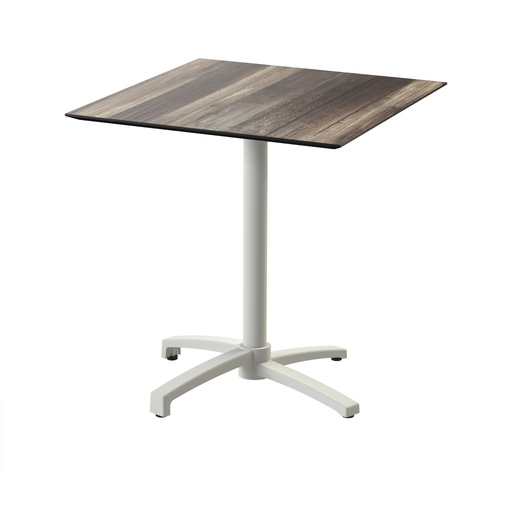 [110091277] X Cross Bistro Table (Sand-Tropical Wood HPL) 70x70 cm