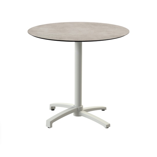 [110091370] X Cross Bistro Table (Sand-Moonstone HPL) Ø70 cm