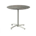 X Cross Bistro Table (Sand-Galaxy Marble HPL) Ø70 cm